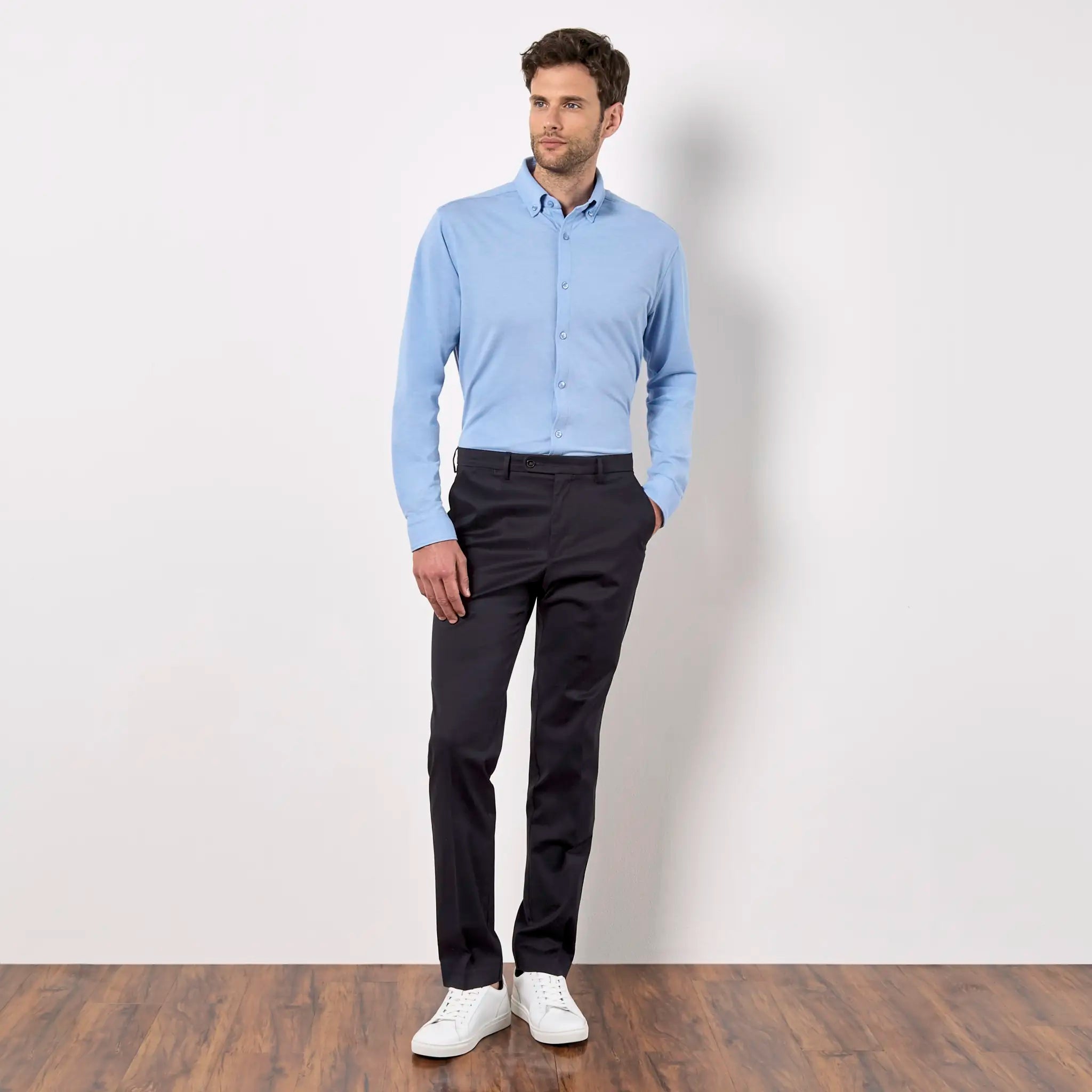all-groups Men's Tailored Fit Superwash 60 Pique Shirt Long Sleeve